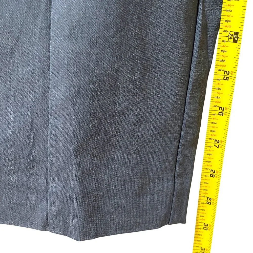 Cooper & Ella Gray Mid Rise Flat Front Straight Ankle Trouser Pants Plus Size 14 - Picture 7 of 7
